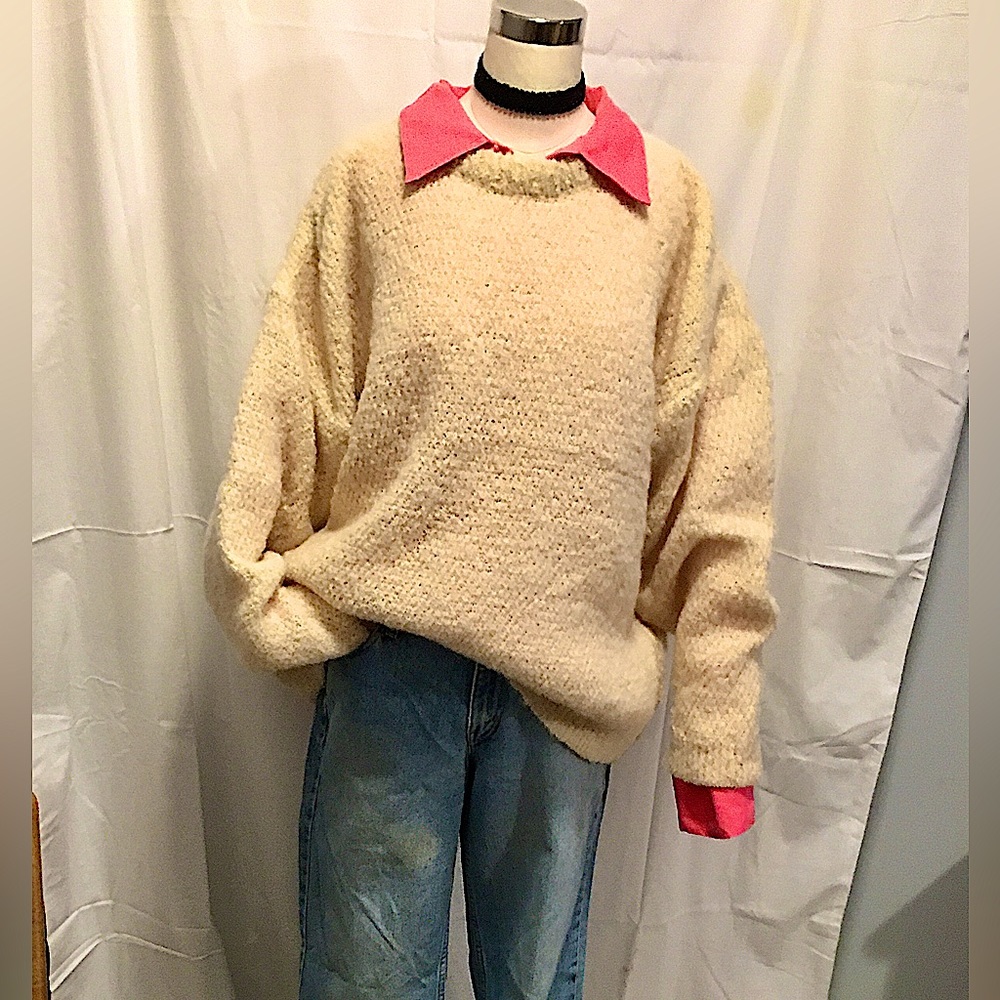Vintage Hand Knitted Virgin Wool Sweater
